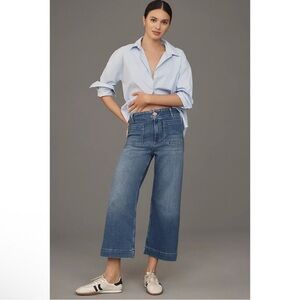 Anthropologie Maeve The Colette Crop High-Rise Wide-Leg Jeans 24